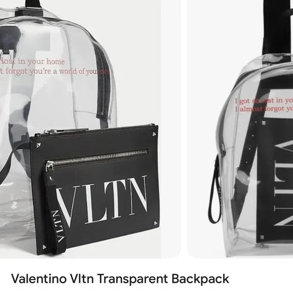 Valentino VLTN Clear Backpack with Black Accents